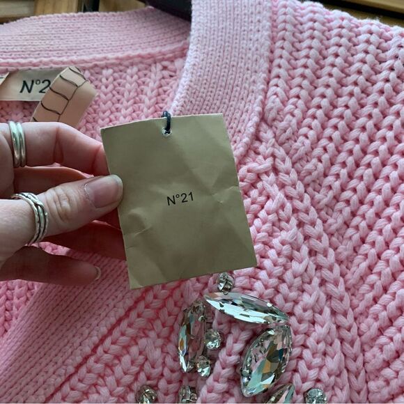 NWT No. 21 Cropped Pink Cardigan Medium - Picture 4 of 9